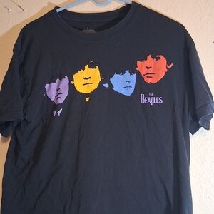 The Beatles Womens L Graphic Tee One Tiny Hole Above Yellow 260759